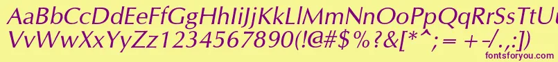 OpiumnewcItalic Font – Purple Fonts on Yellow Background