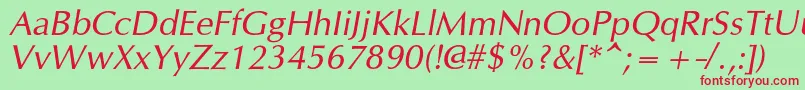 OpiumnewcItalic Font – Red Fonts on Green Background