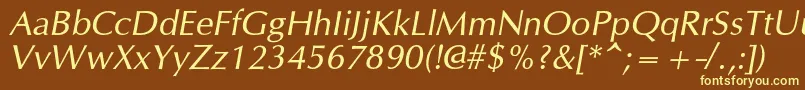 OpiumnewcItalic Font – Yellow Fonts on Brown Background