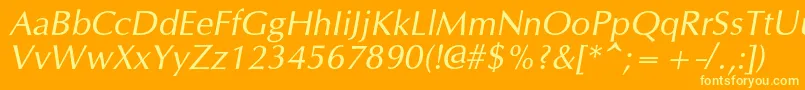 OpiumnewcItalic Font – Yellow Fonts on Orange Background