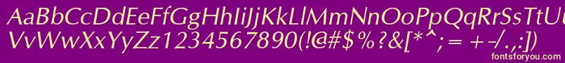 OpiumnewcItalic Font – Yellow Fonts on Purple Background