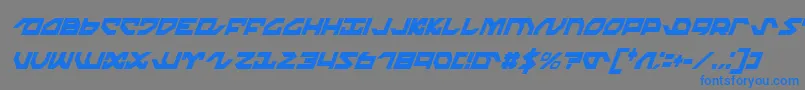 NightrunnerExtraCondensedItalic-Schriftart – Blaue Schriften auf grauem Hintergrund