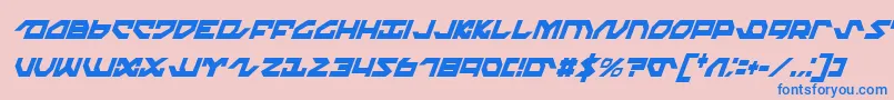 NightrunnerExtraCondensedItalic Font – Blue Fonts on Pink Background