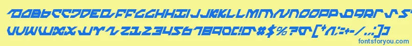 NightrunnerExtraCondensedItalic Font – Blue Fonts on Yellow Background