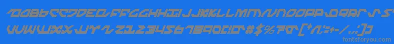 NightrunnerExtraCondensedItalic Font – Gray Fonts on Blue Background