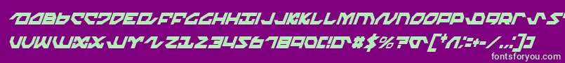 NightrunnerExtraCondensedItalic Font – Green Fonts on Purple Background