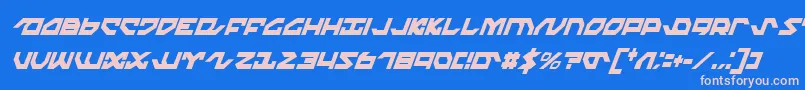 NightrunnerExtraCondensedItalic Font – Pink Fonts on Blue Background