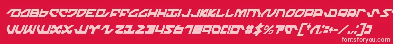 NightrunnerExtraCondensedItalic Font – Pink Fonts on Red Background