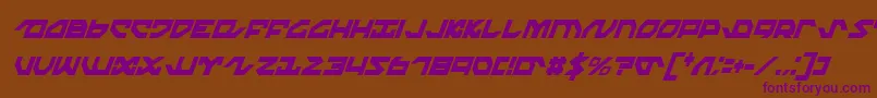 NightrunnerExtraCondensedItalic Font – Purple Fonts on Brown Background