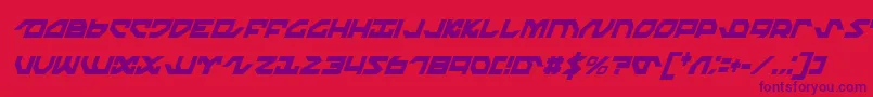 NightrunnerExtraCondensedItalic Font – Purple Fonts on Red Background