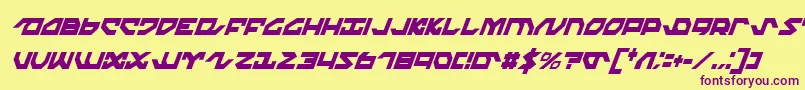 NightrunnerExtraCondensedItalic Font – Purple Fonts on Yellow Background