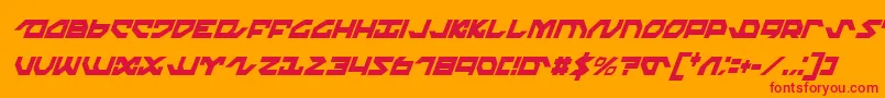 NightrunnerExtraCondensedItalic Font – Red Fonts on Orange Background