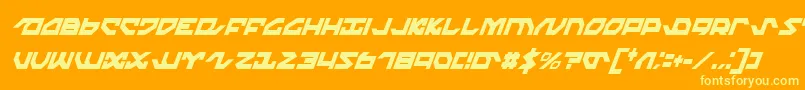 NightrunnerExtraCondensedItalic Font – Yellow Fonts on Orange Background