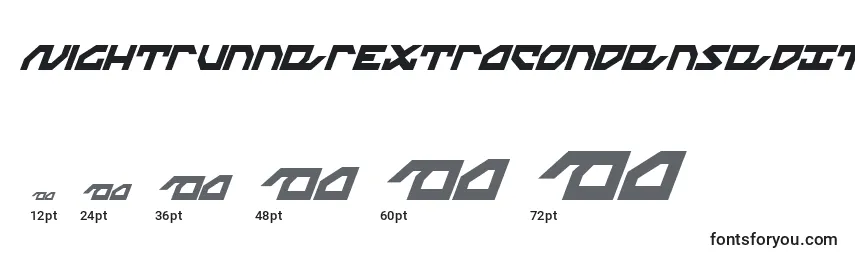 NightrunnerExtraCondensedItalic Font Sizes
