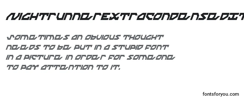 NightrunnerExtraCondensedItalic-fontti