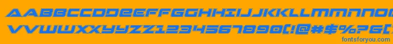 Strikelordacadital Font – Blue Fonts on Orange Background