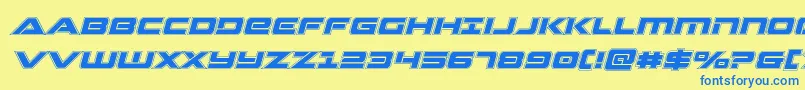 Strikelordacadital Font – Blue Fonts on Yellow Background