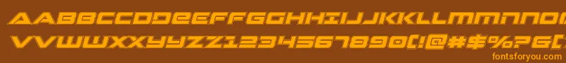 Strikelordacadital Font – Orange Fonts on Brown Background