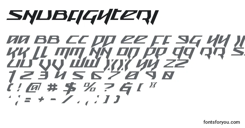 A fonte Snubfighteri – alfabeto, números, caracteres especiais