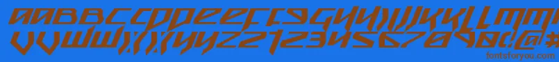 Snubfighteri Font – Brown Fonts on Blue Background