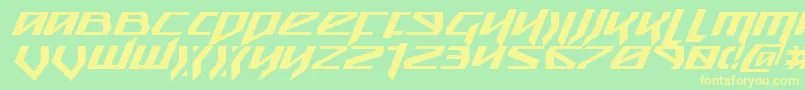Snubfighteri-fontti – keltaiset fontit vihreällä taustalla