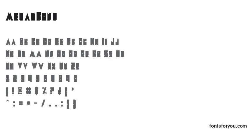 Czcionka MetalFont – alfabet, cyfry, specjalne znaki