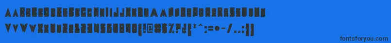 フォントMetalFont – 黒い文字の青い背景