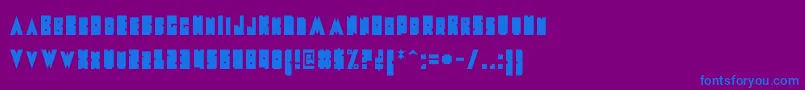 フォントMetalFont – 紫色の背景に青い文字