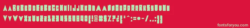 MetalFont-fontti – vihreät fontit punaisella taustalla