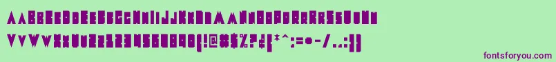 MetalFont Font – Purple Fonts on Green Background