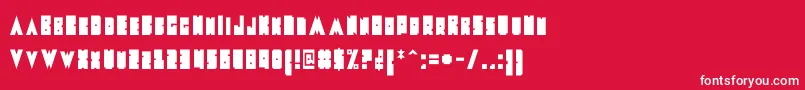 MetalFont-fontti – valkoiset fontit punaisella taustalla