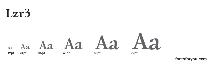 Размеры шрифта Lzr3