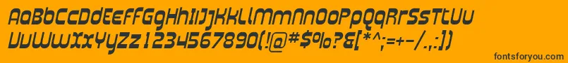 Plasma02-Schriftart – Schwarze Schriften auf orangefarbenem Hintergrund