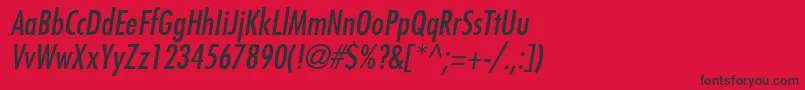 FuturaMdcnBtItalic Font – Black Fonts on Red Background