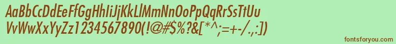 FuturaMdcnBtItalic Font – Brown Fonts on Green Background