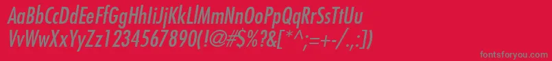 FuturaMdcnBtItalic Font – Gray Fonts on Red Background