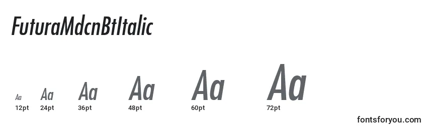 FuturaMdcnBtItalic Font Sizes