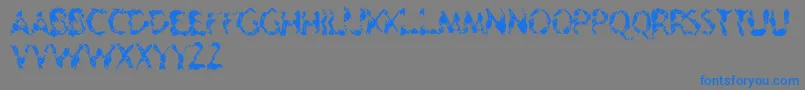 フォントGeriatric – 灰色の背景に青い文字