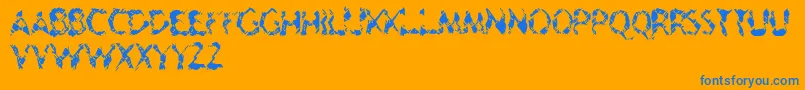 Geriatric Font – Blue Fonts on Orange Background