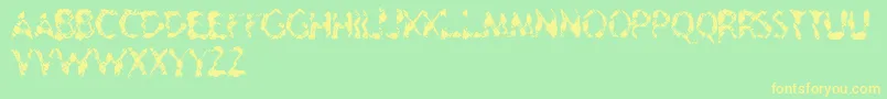 Geriatric-Schriftart – Gelbe Schriften auf grünem Hintergrund