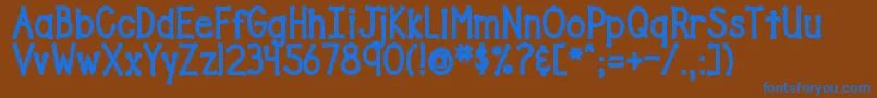 DjbDrivesMeDotty Font – Blue Fonts on Brown Background