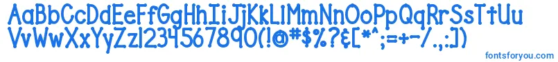 DjbDrivesMeDotty Font – Blue Fonts on White Background