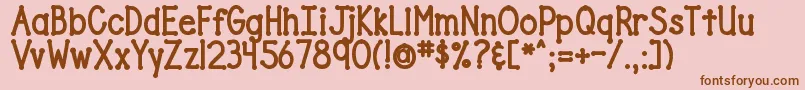 DjbDrivesMeDotty Font – Brown Fonts on Pink Background