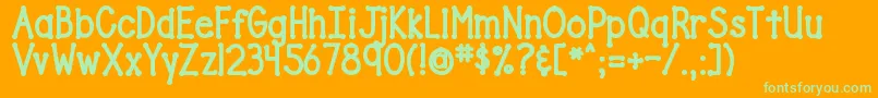DjbDrivesMeDotty Font – Green Fonts on Orange Background