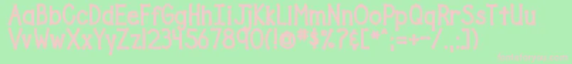 DjbDrivesMeDotty Font – Pink Fonts on Green Background