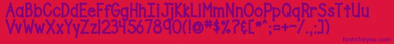 DjbDrivesMeDotty Font – Purple Fonts on Red Background