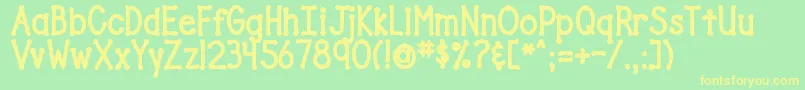 DjbDrivesMeDotty Font – Yellow Fonts on Green Background