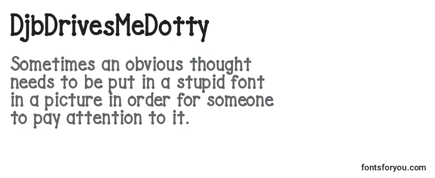 Review of the DjbDrivesMeDotty Font