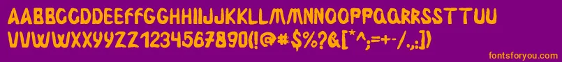 Fingerzfilled Font – Orange Fonts on Purple Background