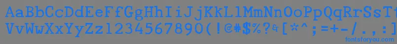 フォントTyepaloon – 灰色の背景に青い文字